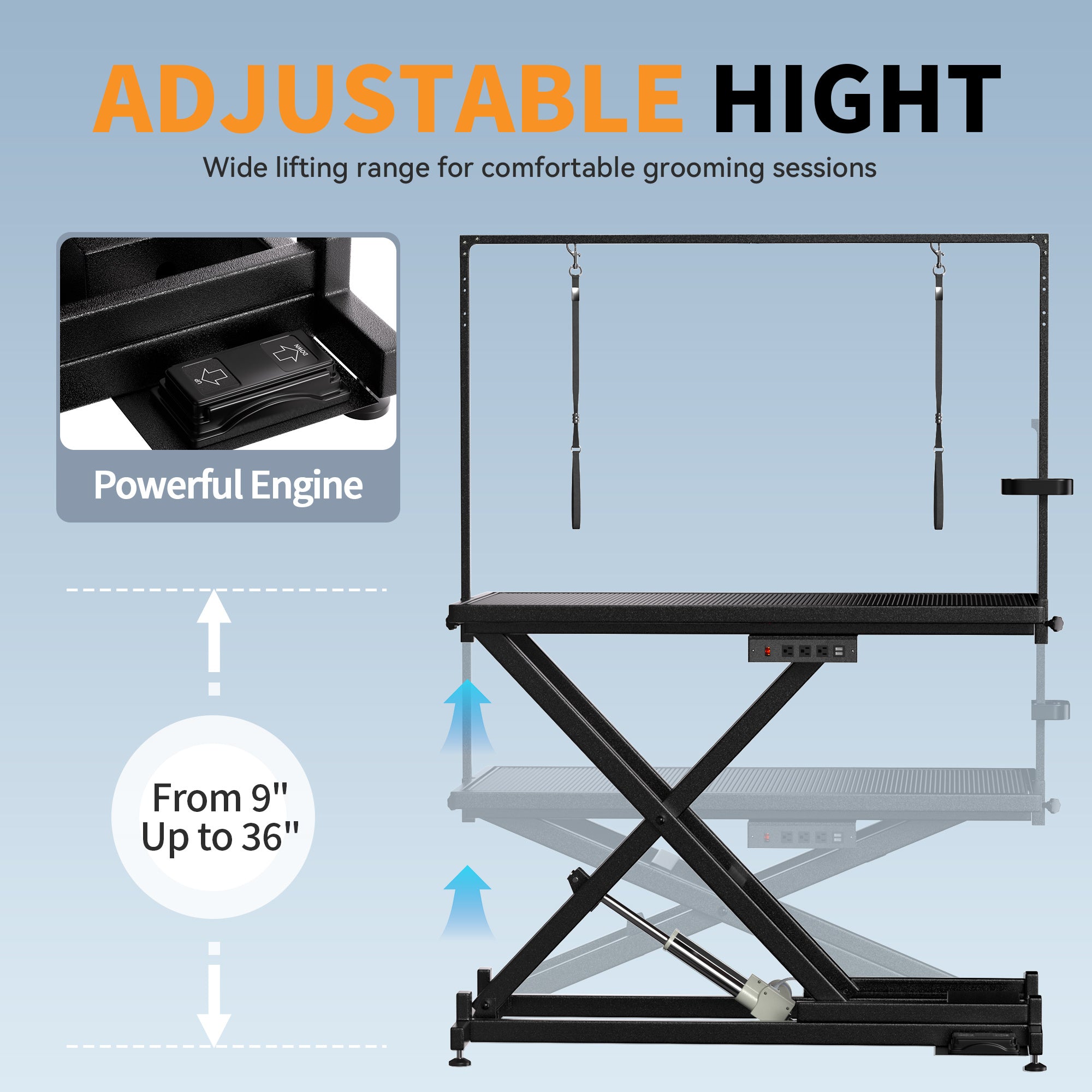 Height Adjustable Pet Grooming Table