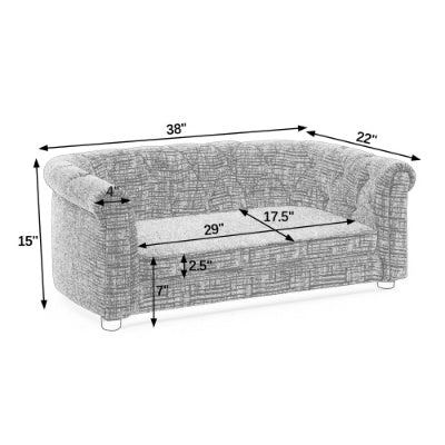 Pet Sofa With Arc-shaped Backrest And Armrests