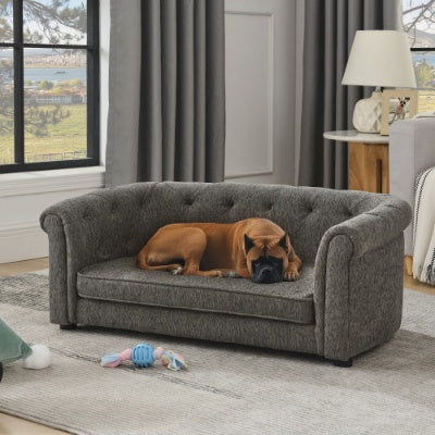 Pet Sofa With Arc-shaped Backrest And Armrests