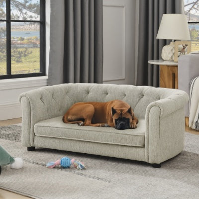 Pet Sofa With Arc-shaped Backrest And Armrests