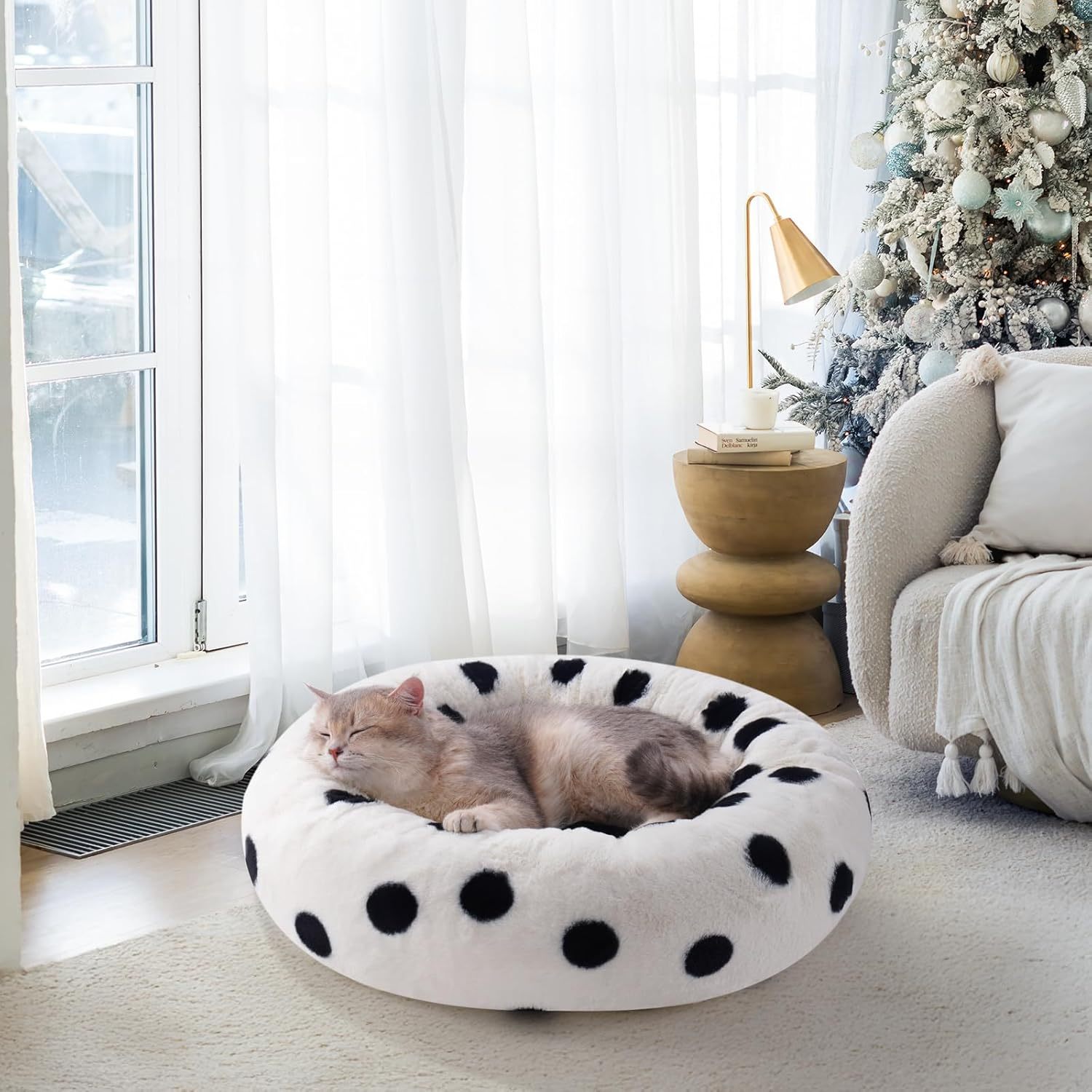 MEWOOFUN Donut Cat Bed For Indoor Cats