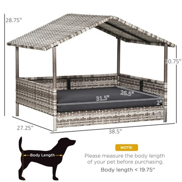 Dog Bed, Rattan Pet Sofa