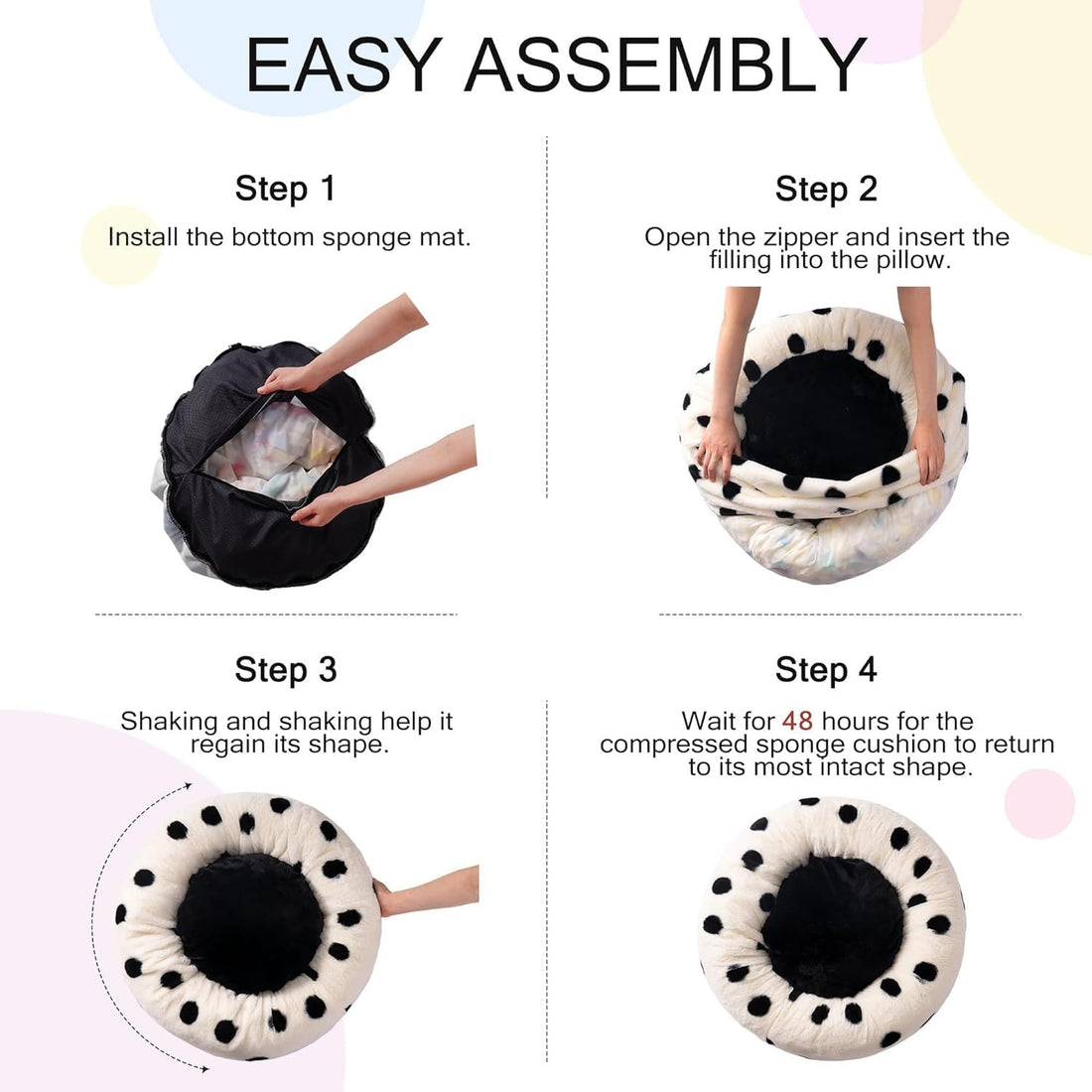 MEWOOFUN Donut Cat Bed For Indoor Cats