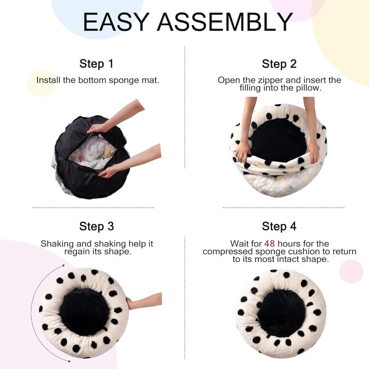 MEWOOFUN Donut Cat Bed For Indoor Cats