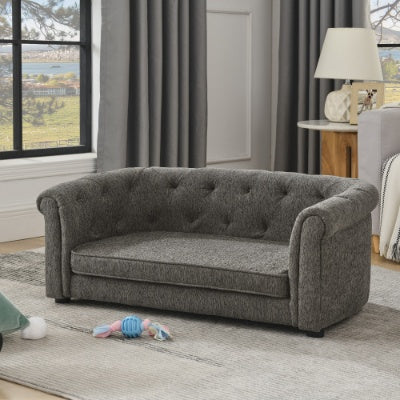 Pet Sofa With Arc-shaped Backrest And Armrests